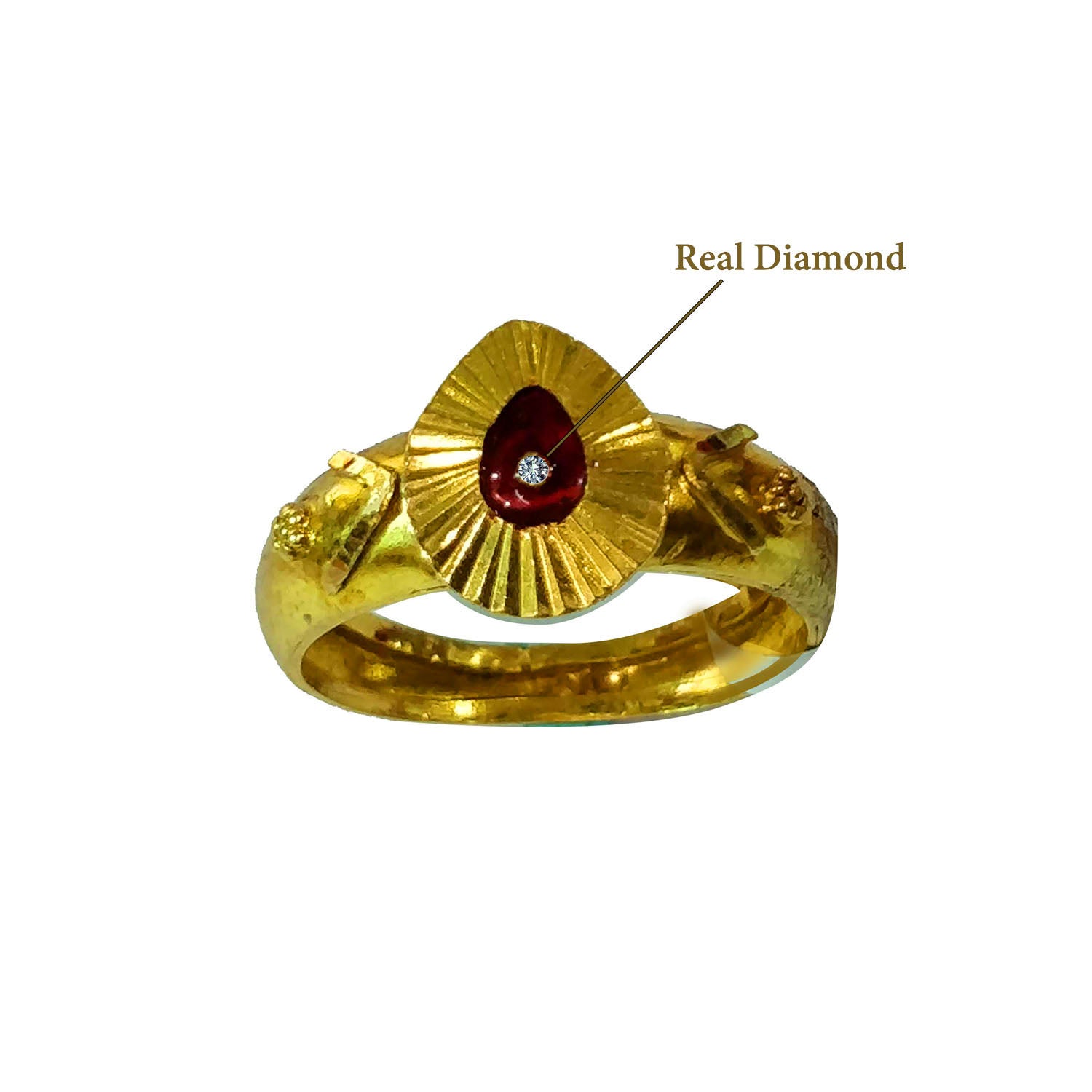 B.K Beautiful Baba Gold and Natural Diamond Ring-BKGR014