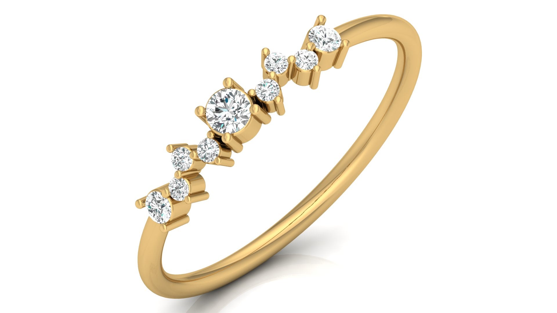 Dazzling Nine Stone Diamond Ring