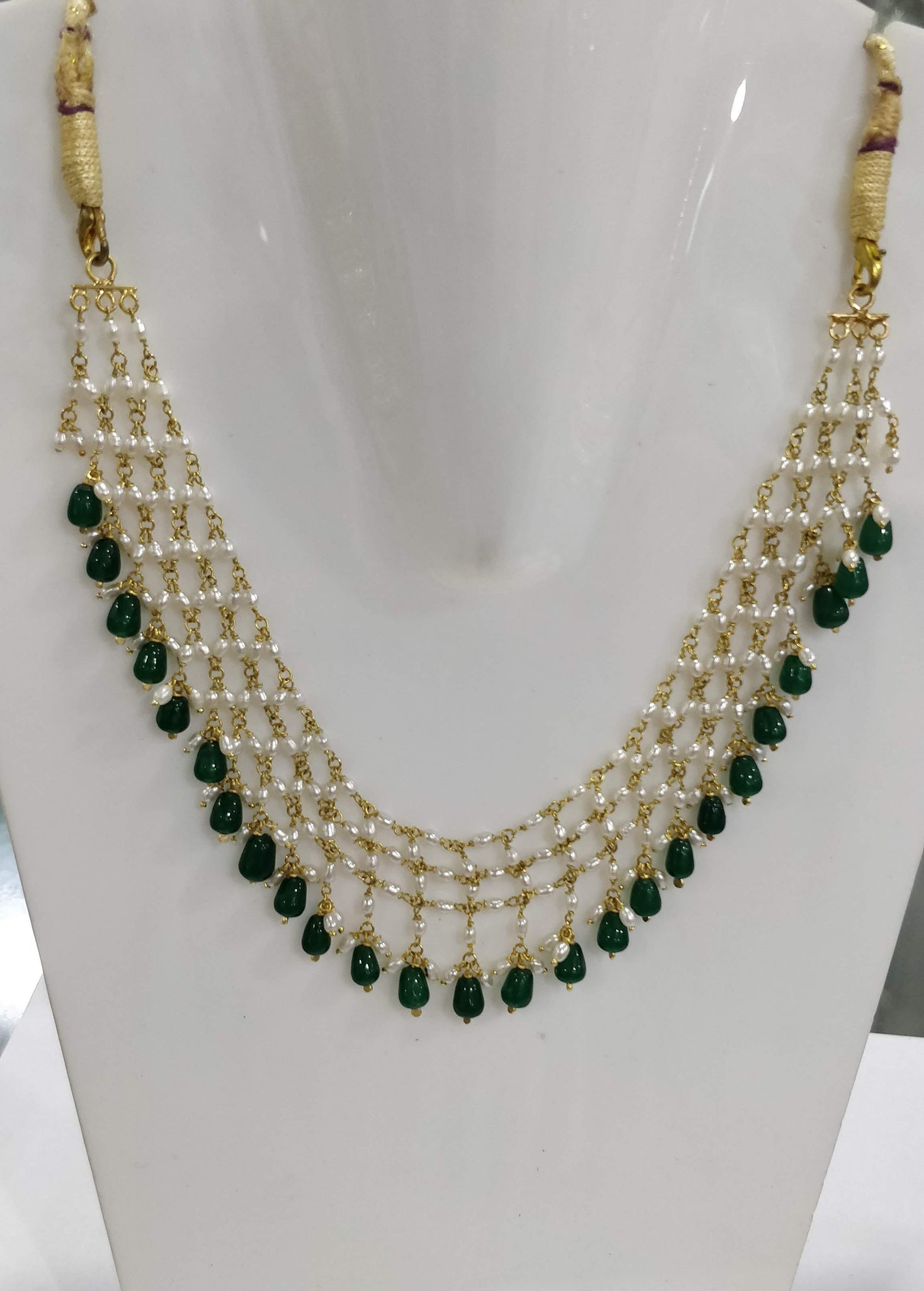Gold Rajasthani Pearl Necklace -SSJGRA004