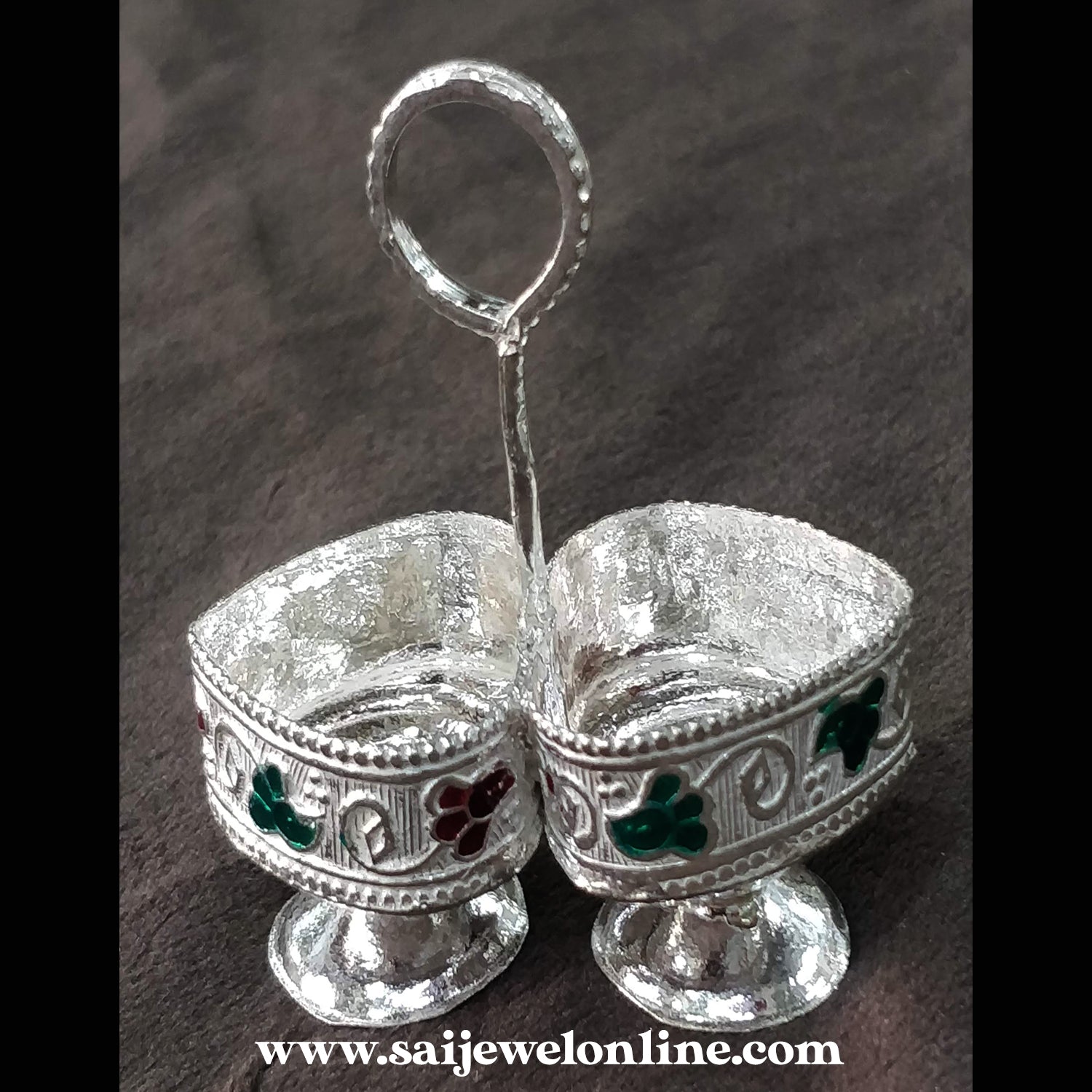 Silver Kanku Dani Tilak / Sindoor Diwali Collection