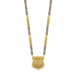 22k Gold Three Line Mangalsutra for Women-SSJGM04
