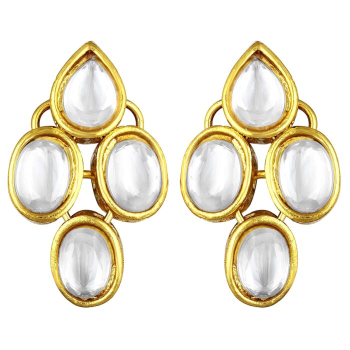 22k Gold Kundan Necklace Set for Girls/Women-SSJGKN01 - Image 6