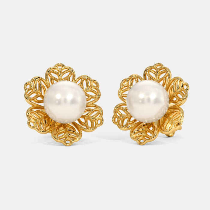Pearl Laila Stud Earrings-SSJDE03 - Image 1
