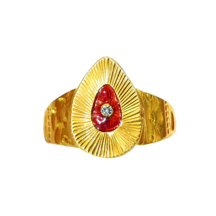 B.K Beautiful Diamond Baba Gold Ring-BKGR009 - Image 2