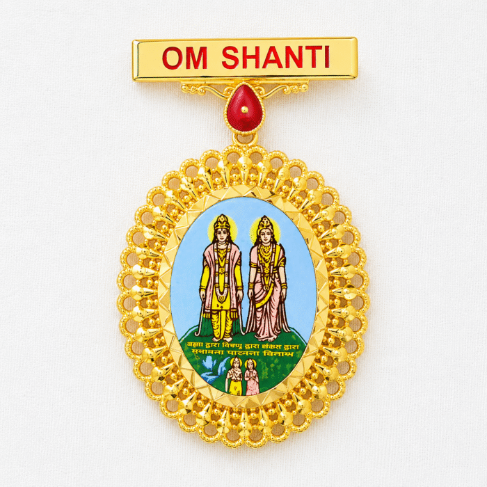 22K Hallmarked Gold Laxmi Narayan Designer Badge – Brahma Kumaris Spiritual Jewelry (8.950 gm) | Sai Jewellers-BKGBS11 - Image 1