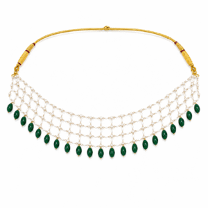 Gold Rajasthani Real Pearl Necklace