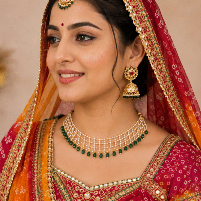 22K Hallmarked Gold Rajasthani Real Pearl Necklace – Elegant Heritage Design (11.500 gm) | Sai Jewellers -SSJGRA4 - Image 2