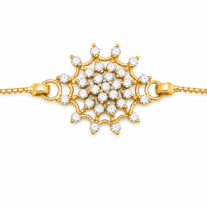 Lightweight 22K Gold Chain Bracelet with Sparkling Cluster | 3.260gm -SSJGB6 - Image 3
