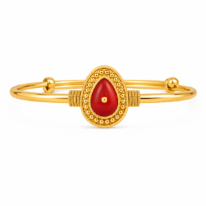 22K Hallmarked Gold Brahma Kumaris Kada – Lightweight Baba Symbol Design -BKGRA2