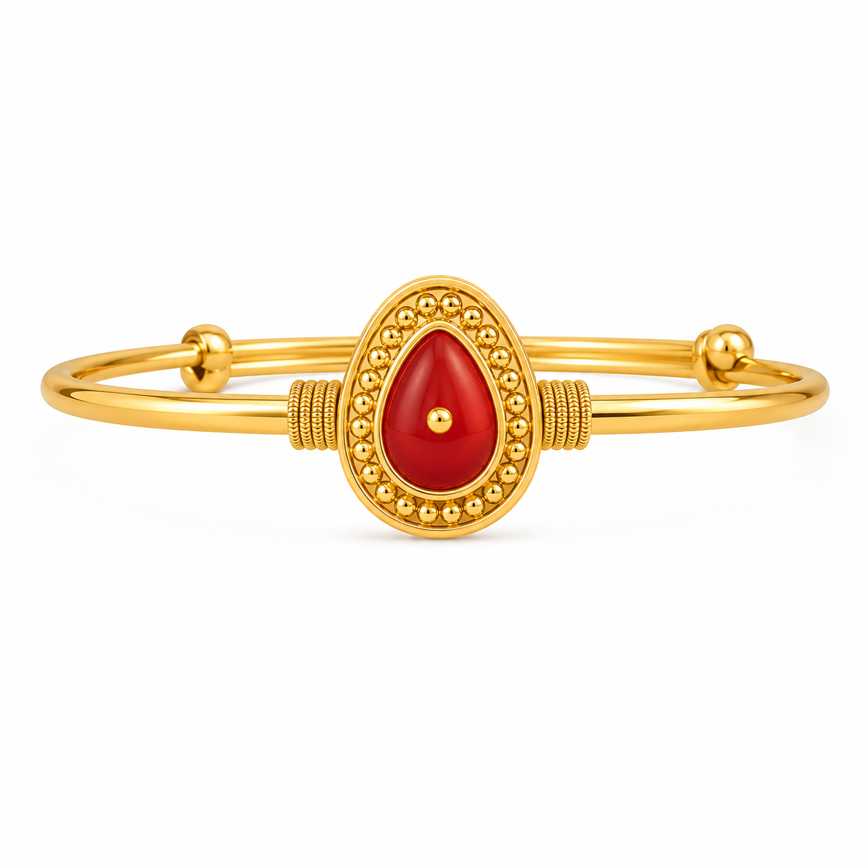 22K Hallmarked Gold Brahma Kumaris Kada – Lightweight Baba Symbol Design -BKGRA2