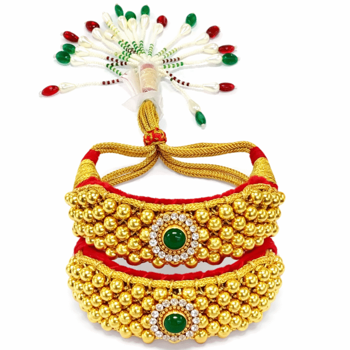 Copilot_20260513_125227 22K Hallmarked Gold Rajasthani Punchi – Traditional Beaded Bracelet (9.150 gm) | Sai Jewellers -SSJGRA1