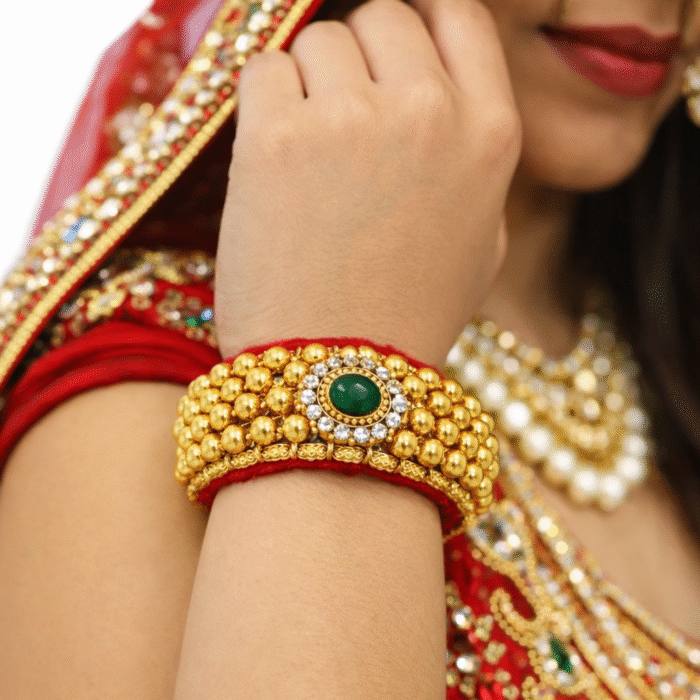 22K Hallmarked Gold Rajasthani Punchi – Traditional Beaded Bracelet (9.150 gm) | Sai Jewellers -SSJGRA1 - Image 2