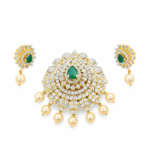 22k Gold Pendant Set Diamond Studded for Girls/Women-SSJGKN03 - Image 5