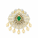 22k Gold Pendant Set Diamond Studded for Girls/Women-SSJGKN03 - Image 3