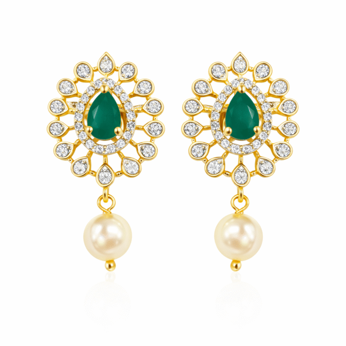 22k Gold Pendant Set Diamond Studded for Girls/Women-SSJGKN03 - Image 4