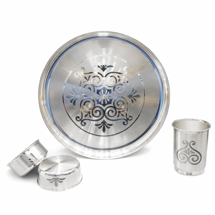 925 Hallmarked Silver Thali Set – Premium Handcrafted Silverware