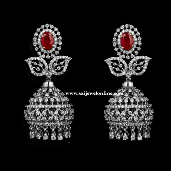 Diamond Jhumki Earrings-SSJDEJ01 - Image 2
