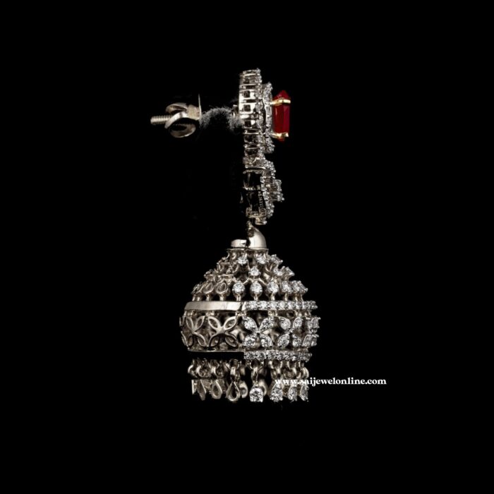 Diamond Jhumki Earrings-SSJDEJ01 - Image 3