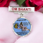 925 Silver Brahma Kumaris Badge with Om Shanti and Shri Krishna design – Spiritual Jewellery by Sai Jewellers