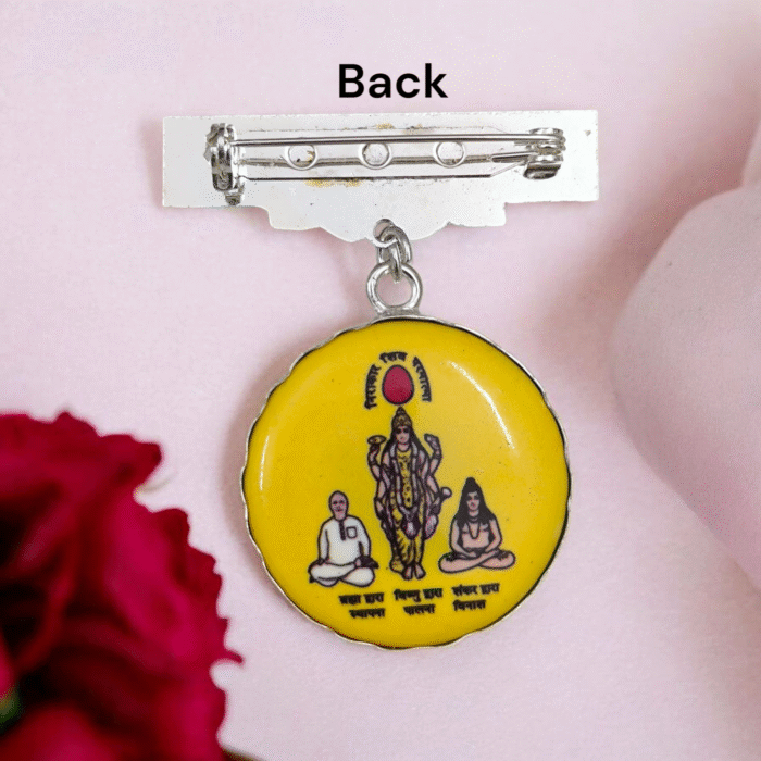 925 Silver Brahma Kumaris Badge – Om Shanti Shri Krishna Design-BKSB03 - Image 2