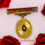 22k Hallmarked Gold Om Shanti Badge (4.680 gm) – Brahma Kumaris Spiritual Jewellery by Sai Jewellers