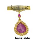 Brahma Kumaris 22K Gold Badge with Baba Shape Ruby (20ct) & Natural Diamond 0.02ct – 5.600gm-BKGB1 - Image 7