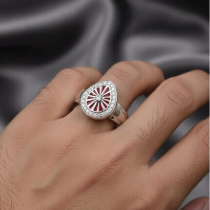 hand made stone studded ring