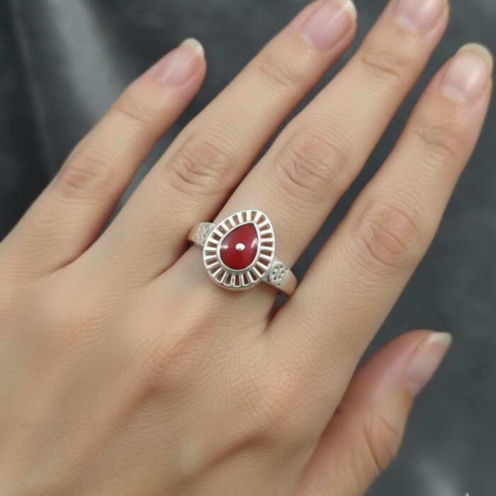 B.K Beautiful Baba Silver Ring in 92.5 Sterling Silver-BKSR03 - Image 2