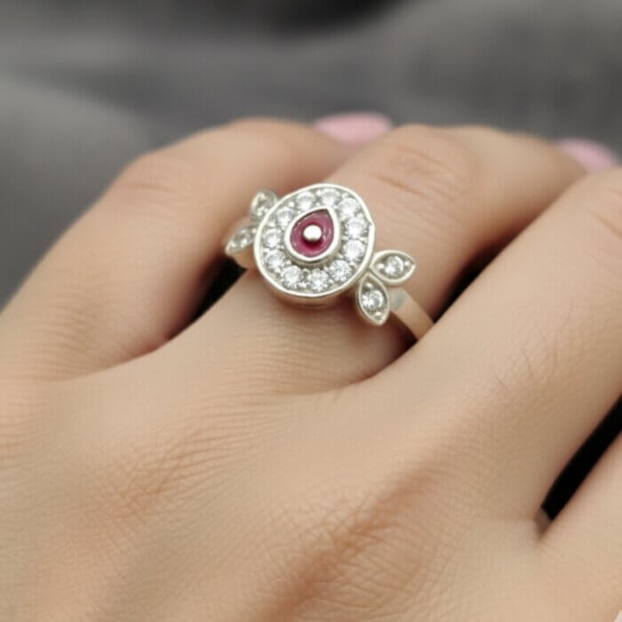 B.K Baba Spiritual Silver Ring in 92.5 Sterling Silver – BKSR10 - Image 1