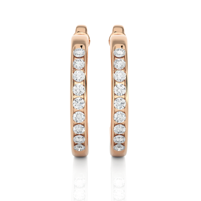 Light Daily Half Round Diamond Earrings-DH_RD_104 - Image 6