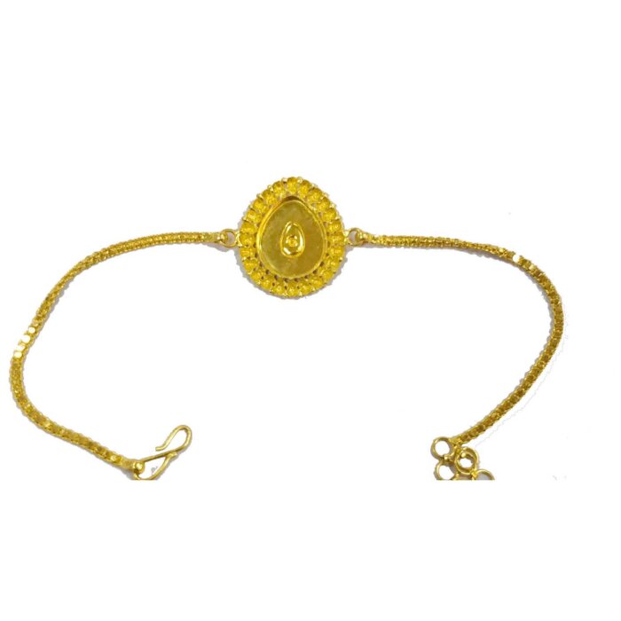 22K Hallmarked Brahma Kumaris Gold Rakhi / Bracelet – Lightweight Daily Wear (5 gm) | Sai Jewellers-BKGRA3 - Image 2