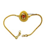 22K Hallmarked Brahma Kumaris Gold Rakhi / Bracelet – Lightweight Daily Wear (5 gm) | Sai Jewellers-BKGRA3