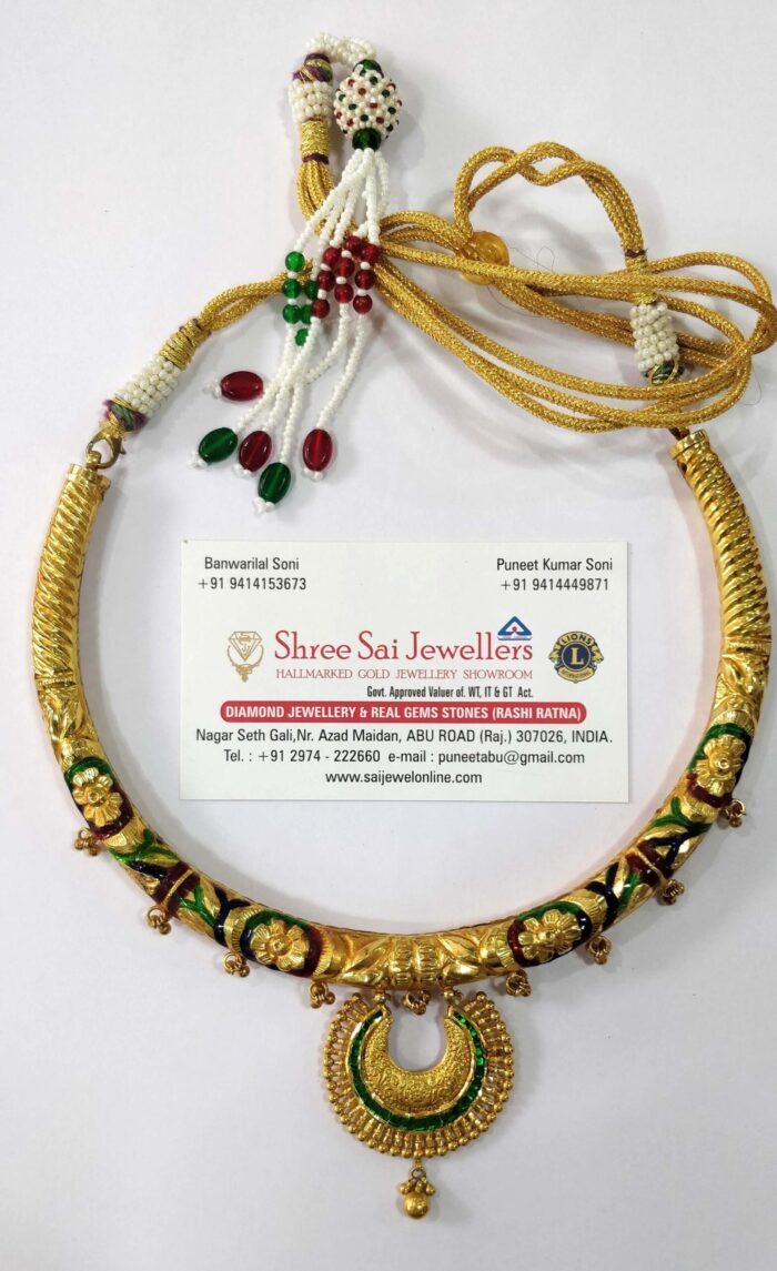 Beautiful Gold Rajasthani Pipe Necklace -SSJGRA003 - Image 1