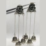 925 Silver Beautiful Flower Hangings Earrings |The Timeless Beauty of Silver Earring Jhumkas | Best for Girls | Long Three Hangings in Silver
