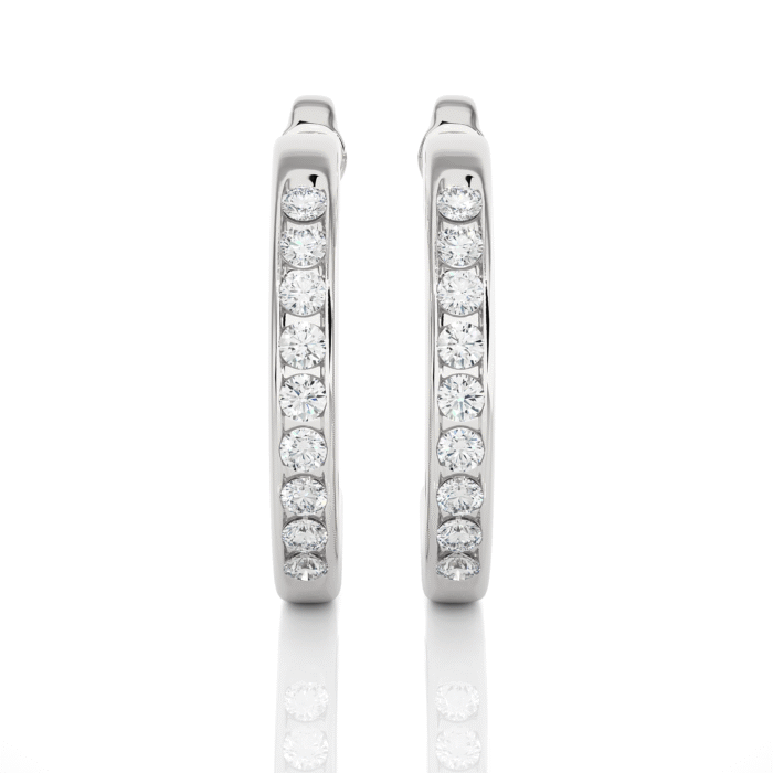 Light Daily Half Round Diamond Earrings-DH_RD_104 - Image 9