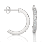 Light Daily Half Round Diamond Earrings-DH_RD_104 - Image 10