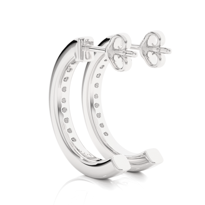 Light Daily Half Round Diamond Earrings-DH_RD_104 - Image 11