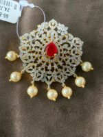 22k Gold Pendant Set Diamond Studded for Girls/Women-SSJGKN04 - Image 2