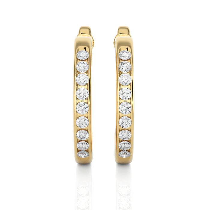 Light Daily Half Round Diamond Earrings-DH_RD_104 - Image 2