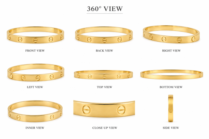 18K Hallmarked Gold Cartier‑Inspired Kada – Premium Designer Bangle | Sai Jewellers-SSJGB1 - Image 3