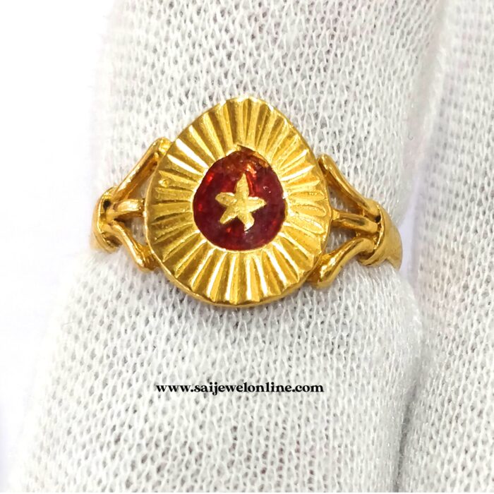 Brahma Kumaris 22k Hallmarked Gold Ring- 2.990gm | Spiritual Soul Star Ring-BKGR19 - Image 4
