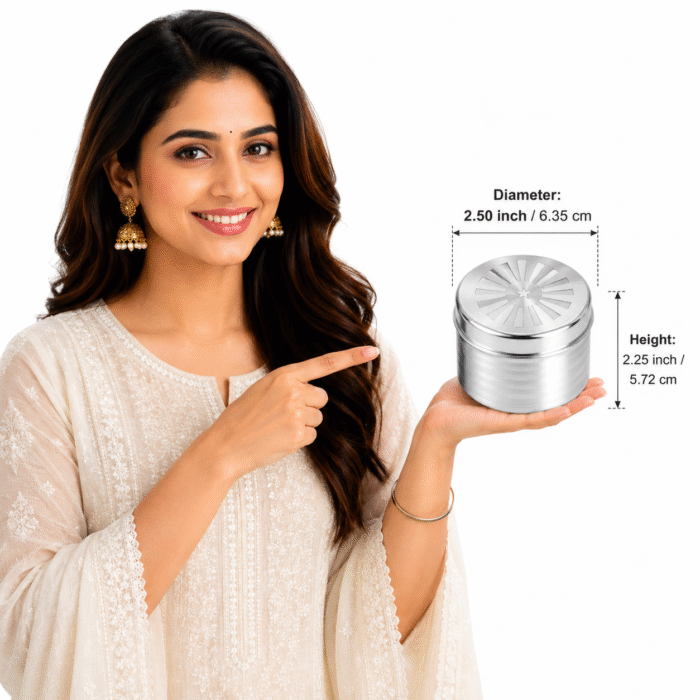 925 Hallmarked Silver Bhog Box – Brahma Kumaris Logo - Image 3