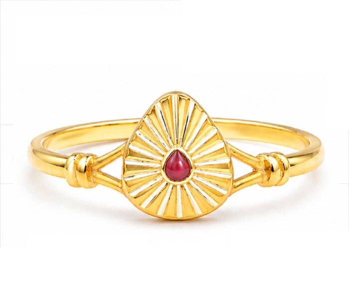 22k Hallmarked Gold Brahma Kumaris Ring – Om Shanti Design | Sai Jewellers -BKGR2 - Image 1