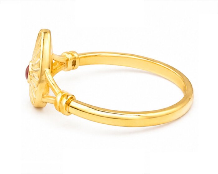 22k Hallmarked Gold Brahma Kumaris Ring – Om Shanti Design | Sai Jewellers -BKGR2 - Image 5