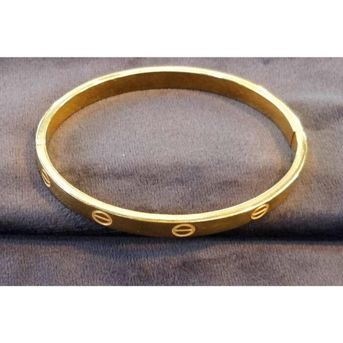 18k Gold Cartier Kada Design – 18gm | Luxury Gold Kada for Men & Women-SSJGB01 - Image 4