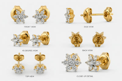 Diamond Seven Stone Earrings-SSJDE01 - Image 3