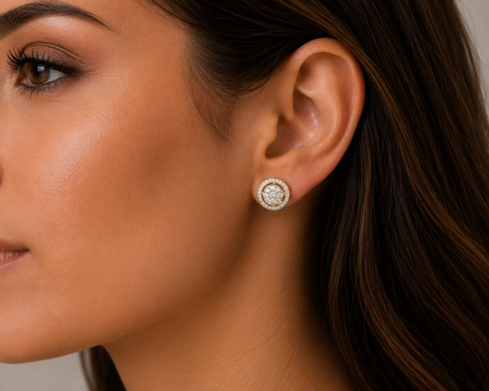 Diamond Zeup Stud Earrings-SSJDE02 - Image 2