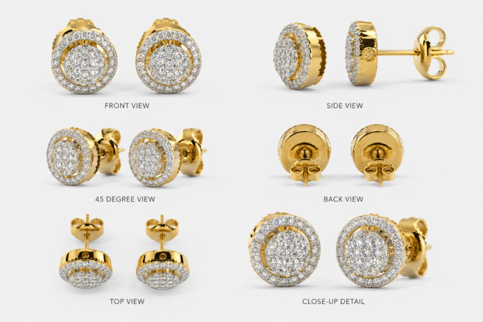 Diamond Zeup Stud Earrings-SSJDE02 - Image 3