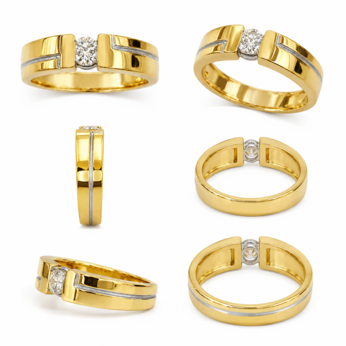 18K Hallmarked Gold Single Diamond Ring – 0.30 ct Natural VS Clarity Diamond (5.720 gm) | Sai Jewellers-RMDG1 - Image 3