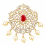 22k Gold Pendant Set Diamond Studded for Girls/Women-SSJGKN04 - Image 4
